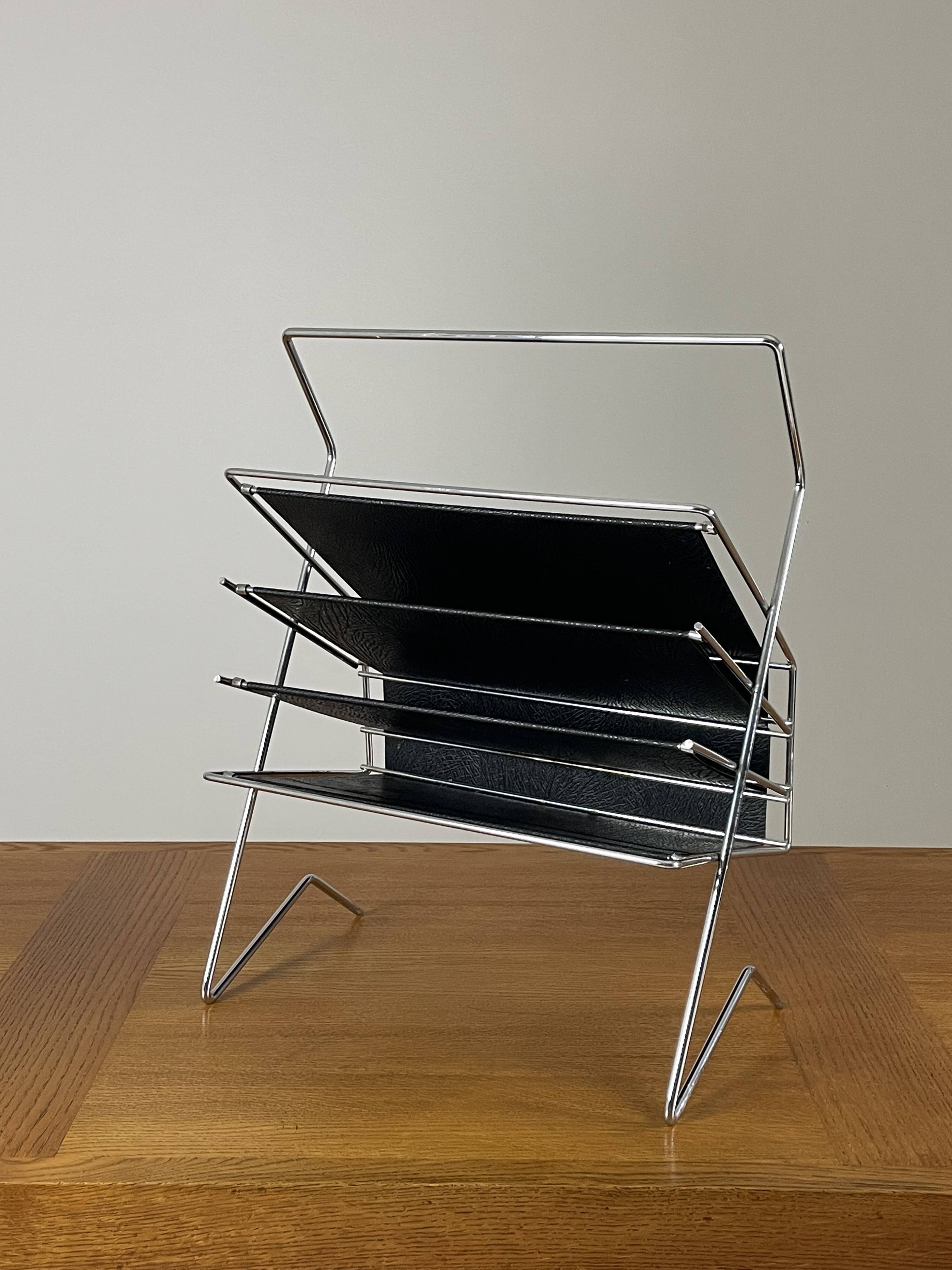 Vintage magazine rack by voss, germany, 1960s