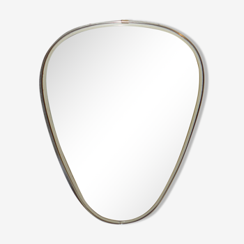 Asymmetric mirror shape free vintage brass 47.5 x 21.5 cm