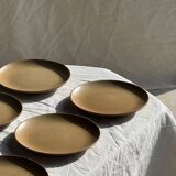 Set of 6 dessert plates in stoneware Village France D20