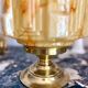 Impressive Art Deco lamp in marbled yellow opaline.
