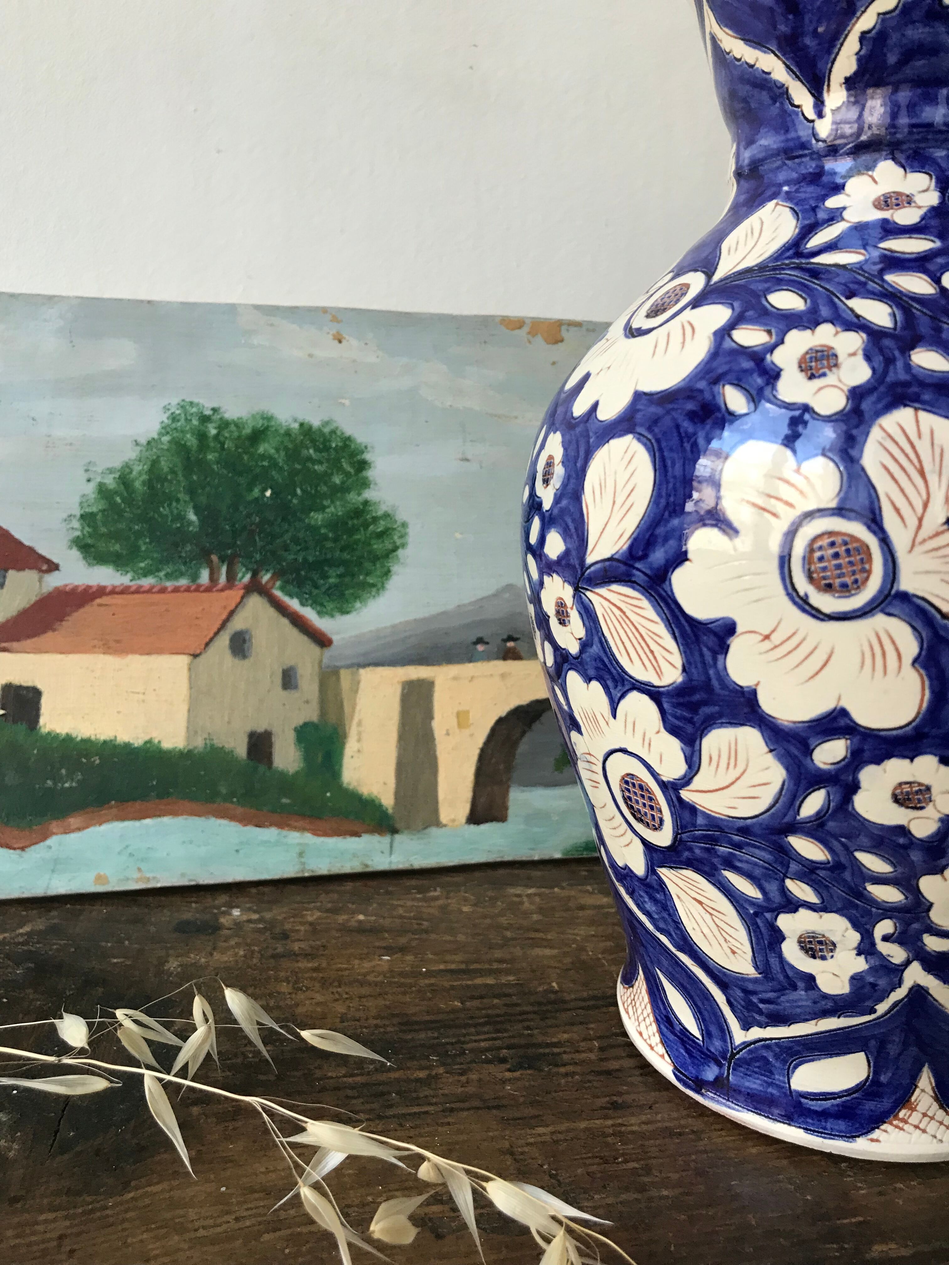 Painting oil old naïve landscape