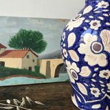 Peinture huile ancienne paysage naïf