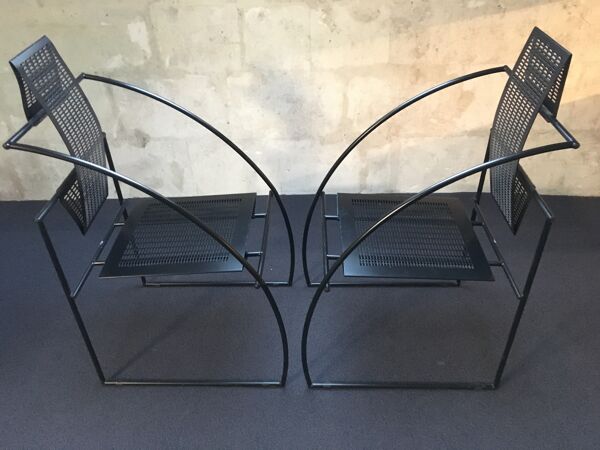 Deux Chaises Design Métal, Quinta, Mario Botta, Alias, Italie 1985