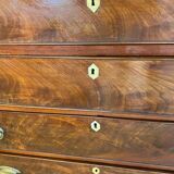 English scriban desk 19th c. mahogany with drawers bronze fittings bone knobs