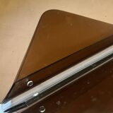 magazine holder in smoked plexiglass, design 1970