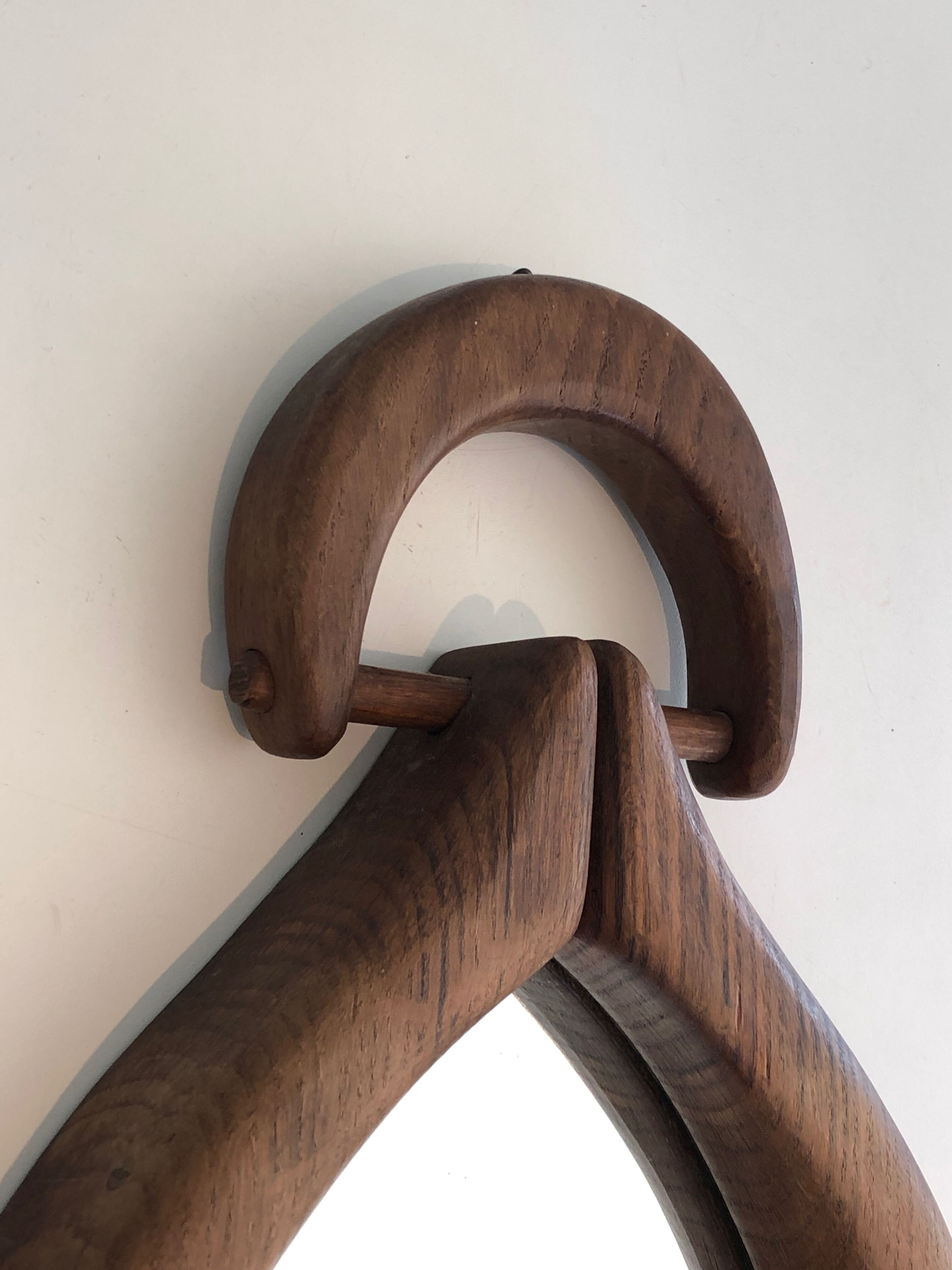 Brutalist mirror in oval shape 1950 - 30,5x59,5cm