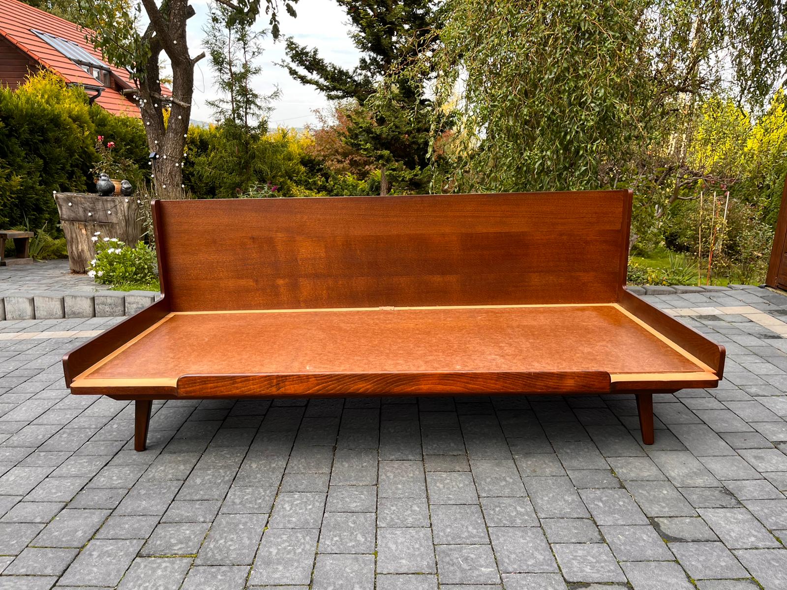JITONA Sofa Renovated Buckle Fabric, Vintage Czech 1960s