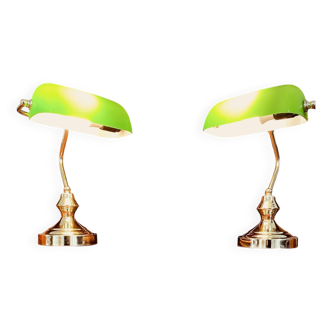 Paire de lampes de banquier/notaire
