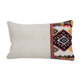 Turkish Kilim Pillow, Anatolian Jajim Needlepoint Pillow, Boho Couch Pillow, Kilim Cushion Cover