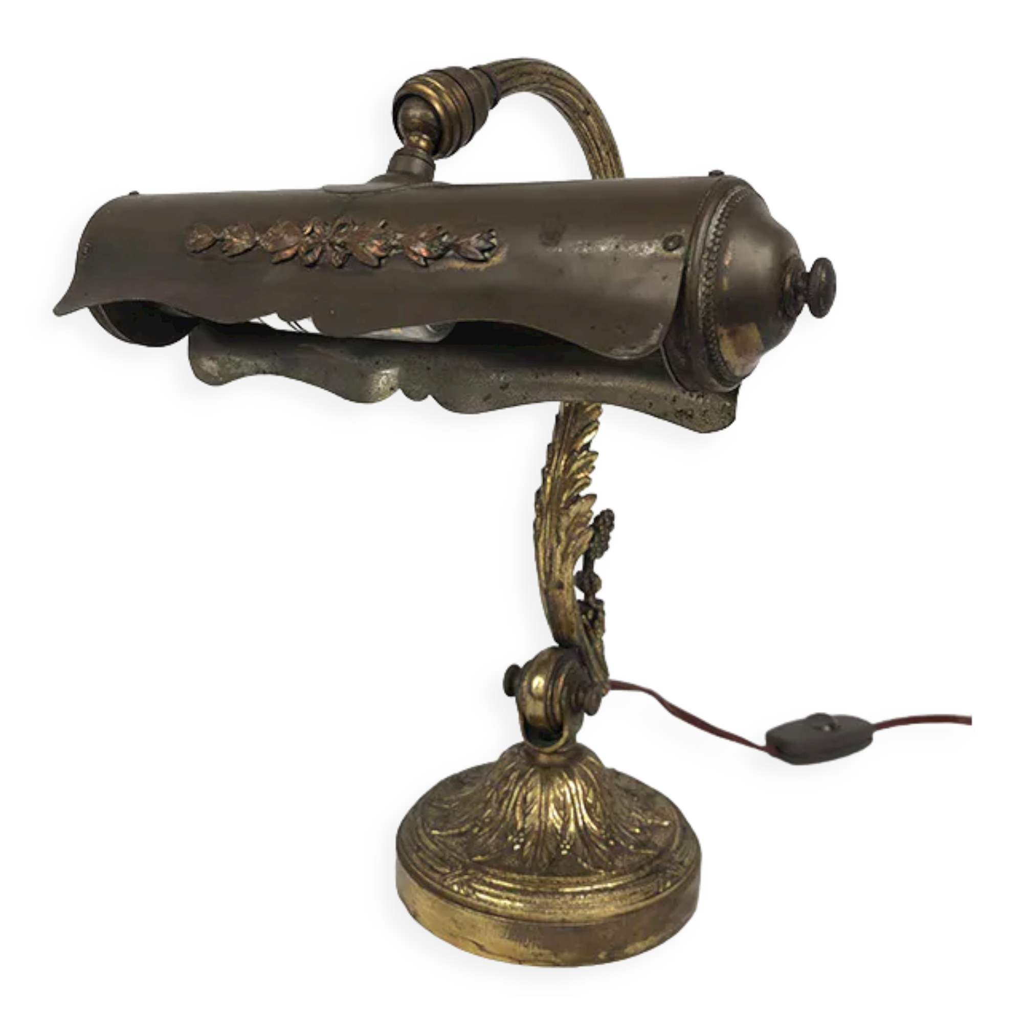 Bronze and copper articulated desk lamp circa 1900