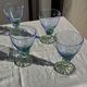 Set of 4 large blue and green glasses H14 D10