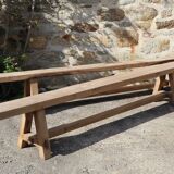Pair of solid wood benches - brutalist