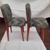 Pair of vintage furry chairs