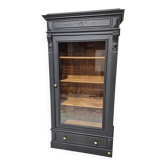 Glass display cabinet with drawer