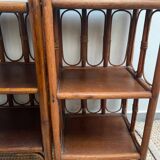 Pair of rattan bedside tables