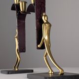 Art Deco Bronze Candelabra Pair by Karl Hagenauer, 1930s