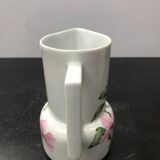 Ancien pichet berry création lourioux porcelaine blanche décor fleurs vintage