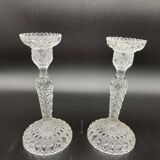 Pair of candlesticks, cut glass