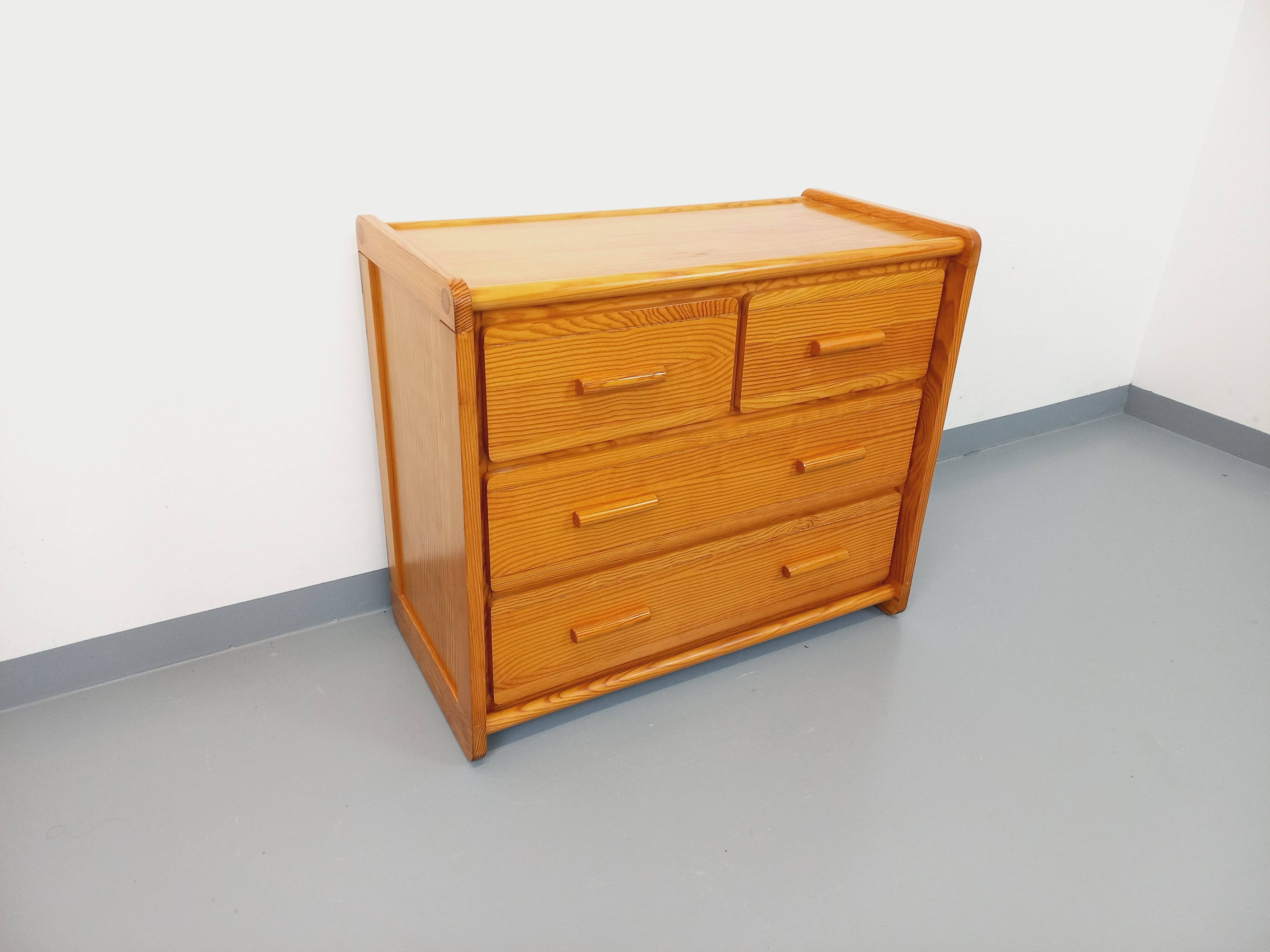Commode en pin Gautier vintage des années 70 80