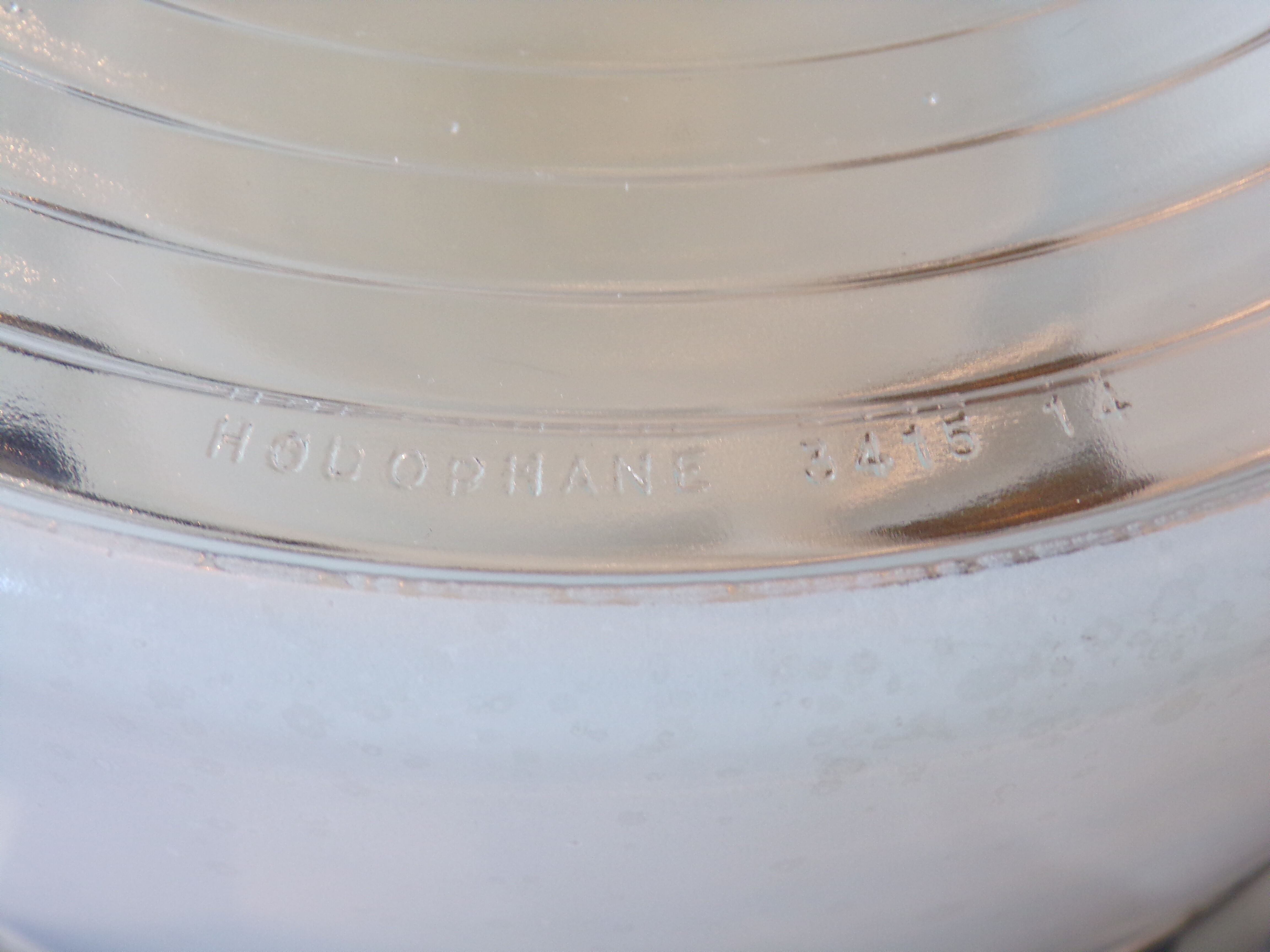 Pair of Holophane Prismopal ceiling lights