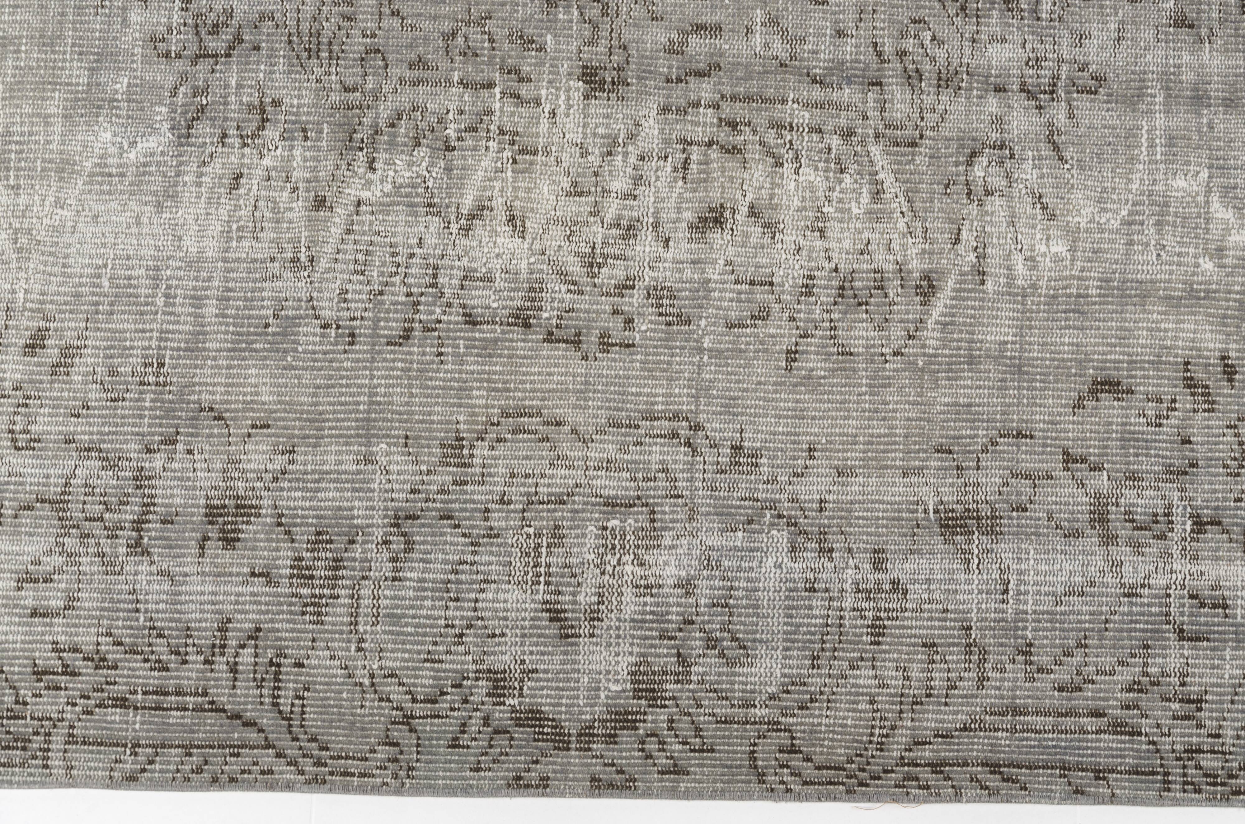 Grey Oushak Floor Wool Rug-2204