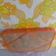 Vintage tryptic barber mirror orange 70s