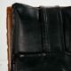 Beech armchair with leather upholstery