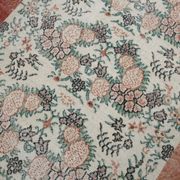 Coral red farmhouse floral rug 206x112cm