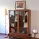 Glass library in walnut, Art Deco style, 1960s