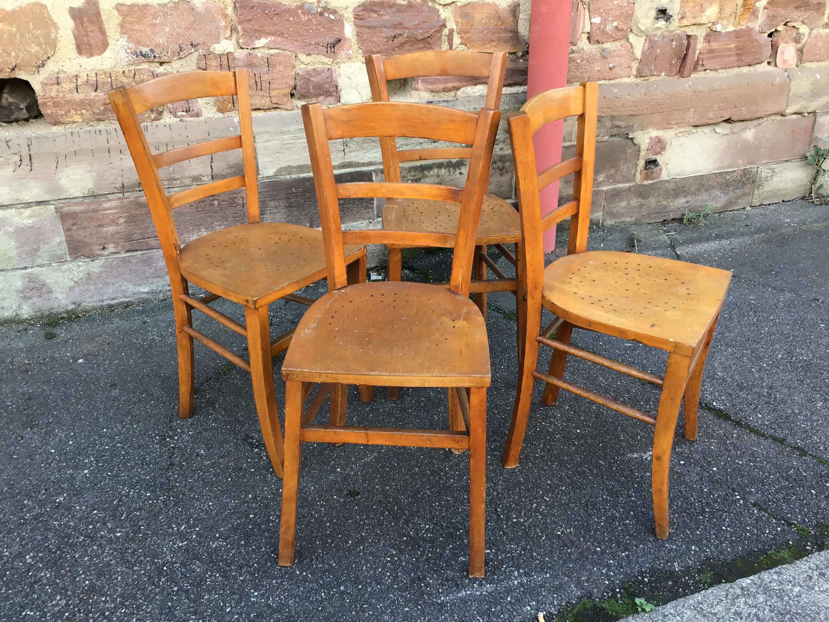 4 Baumann 1960s vintage bistro chairs