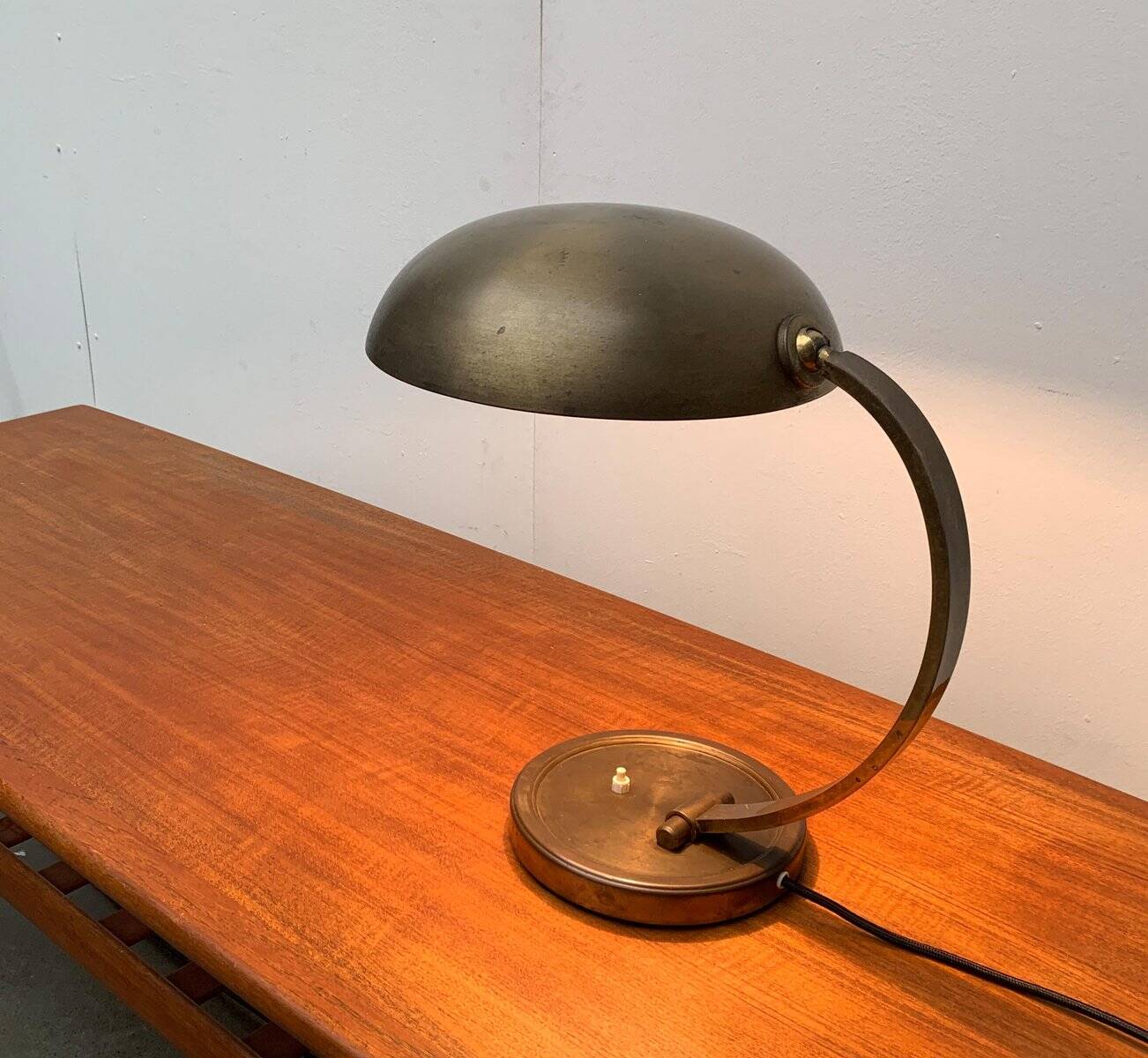 Mid-Century German Brass Table Lamp by Gecos Cosack
