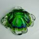 Sommerso green and blue pocket emptier by Flavio Poli for Seguso, Murano glass, Italy, 1970