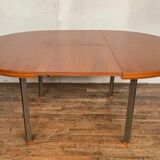 Round table with teak extension design Pierre Guariche edition Huchers Minvielle 1960