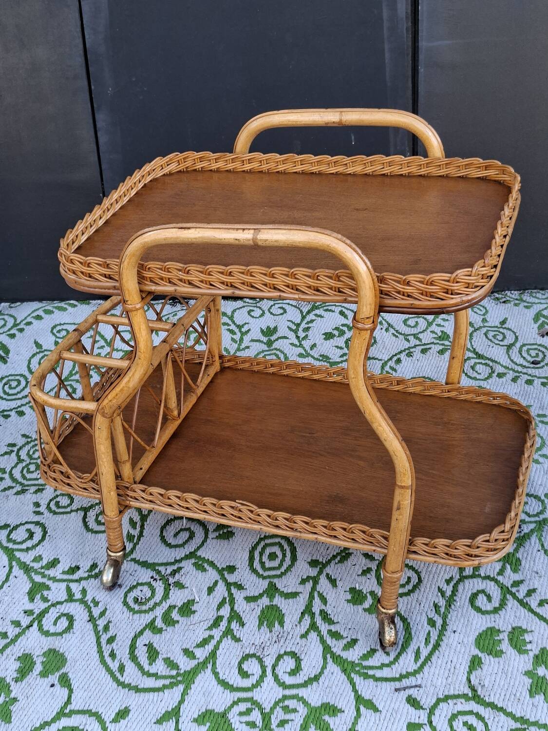 Bamboo serving cart