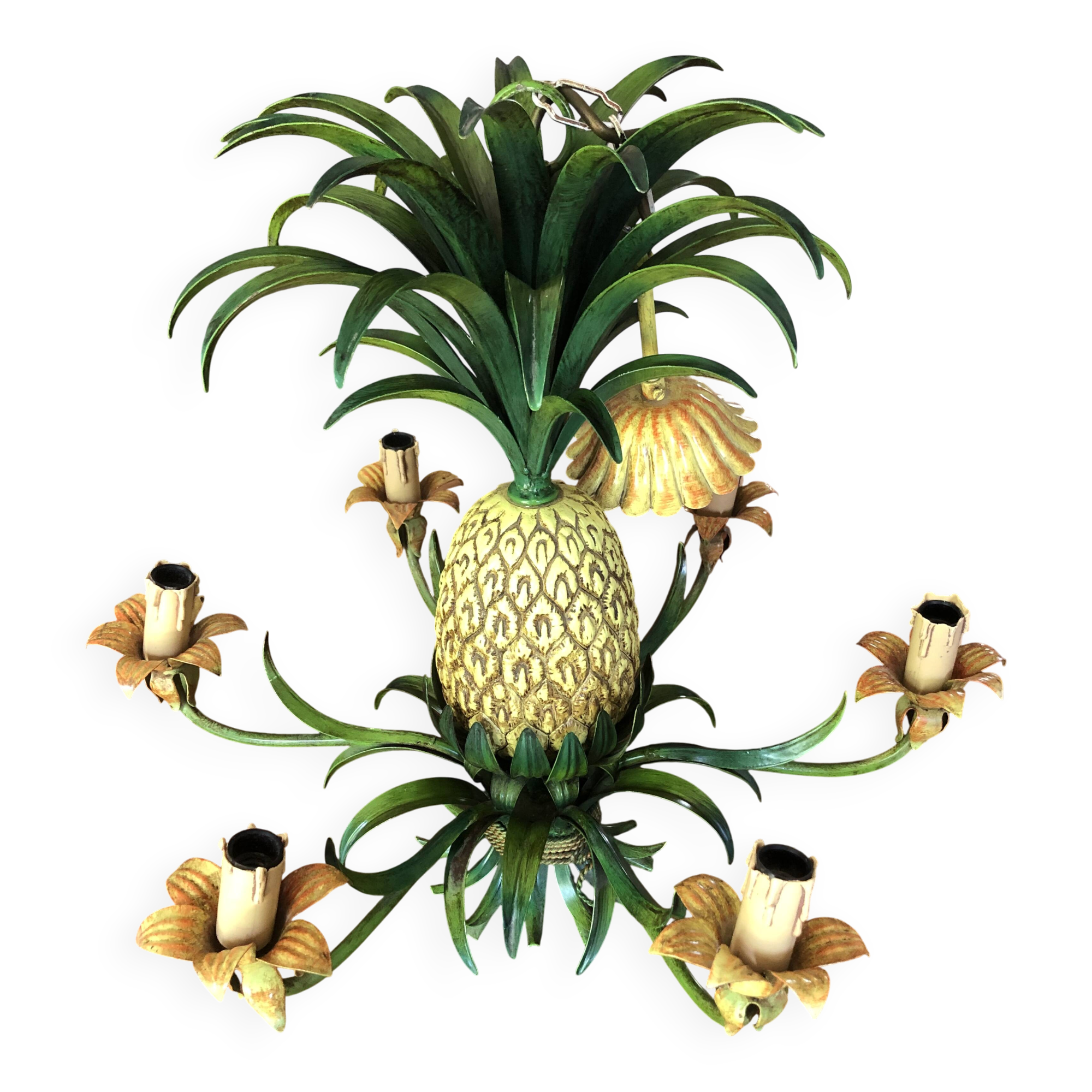 Vintage 1950s pineapple chandelier by Maison Charles.