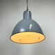 Bauhaus Grey Enamel Industrial Pendant Lamp, 1950s