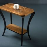 Art Deco Side Wine Console Table in Walnut
