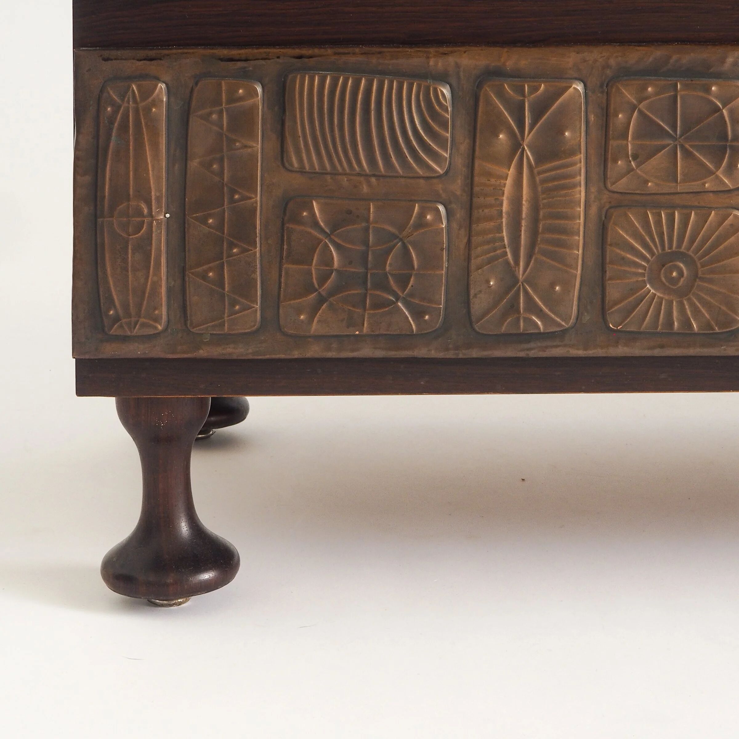 Italian brutalist rosewood chest by Santambrogio & De Berti
