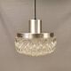 Beautiful hanging lamp in aluminium and hard-pressed crystal glass, probably Swedish