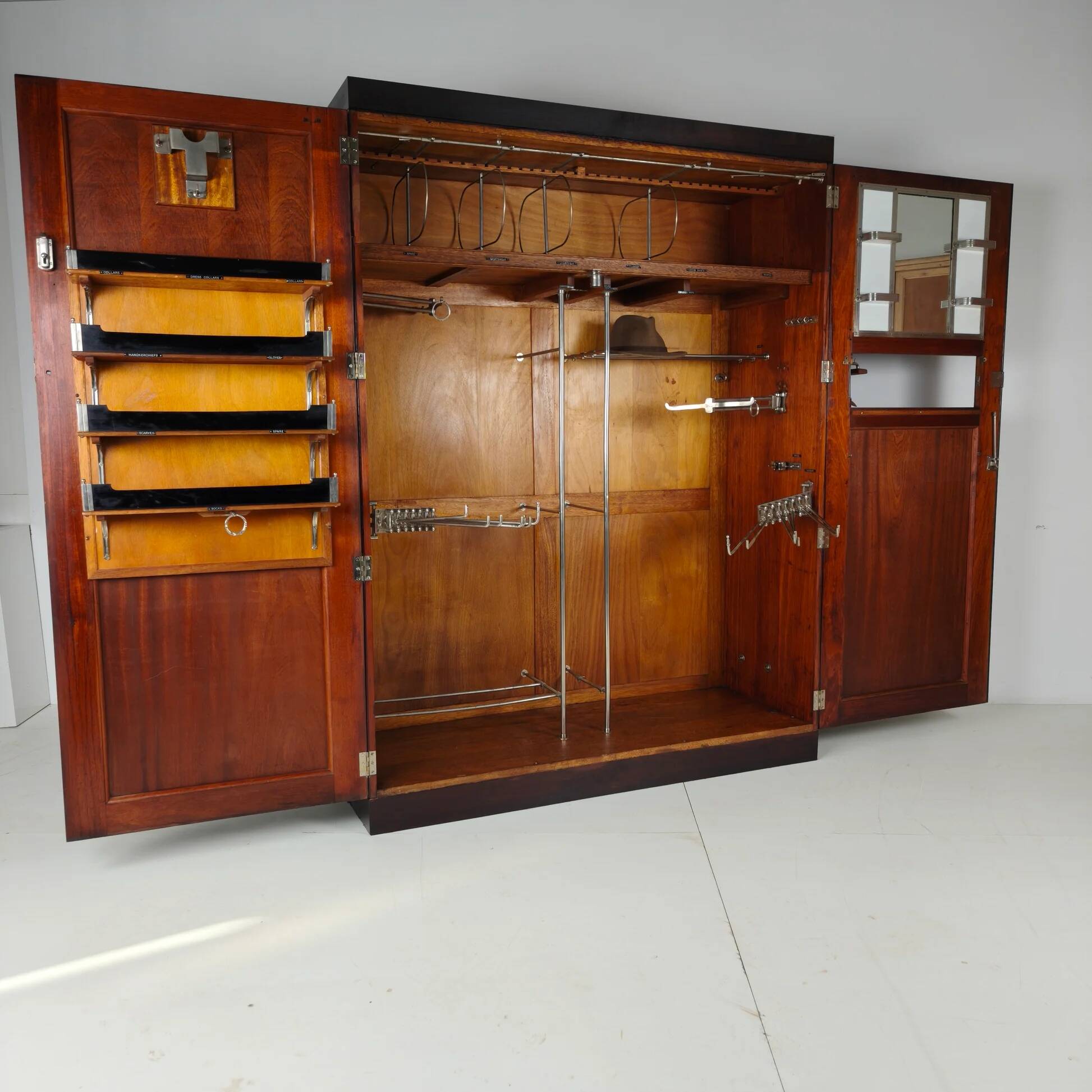 1920s Compactom Ltd gentleman’s wardrobe – fully fitted interior