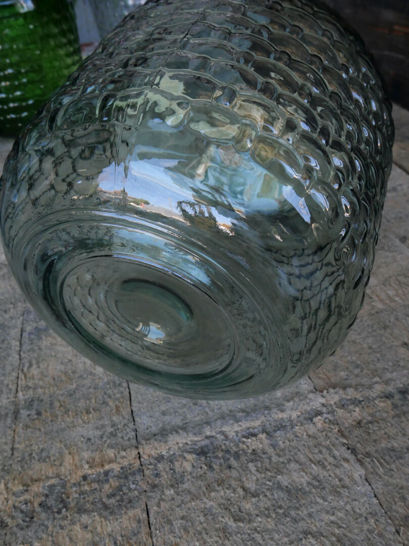 Demijohn glass recycles almond green basket way