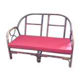 Art Deco rattan bench
