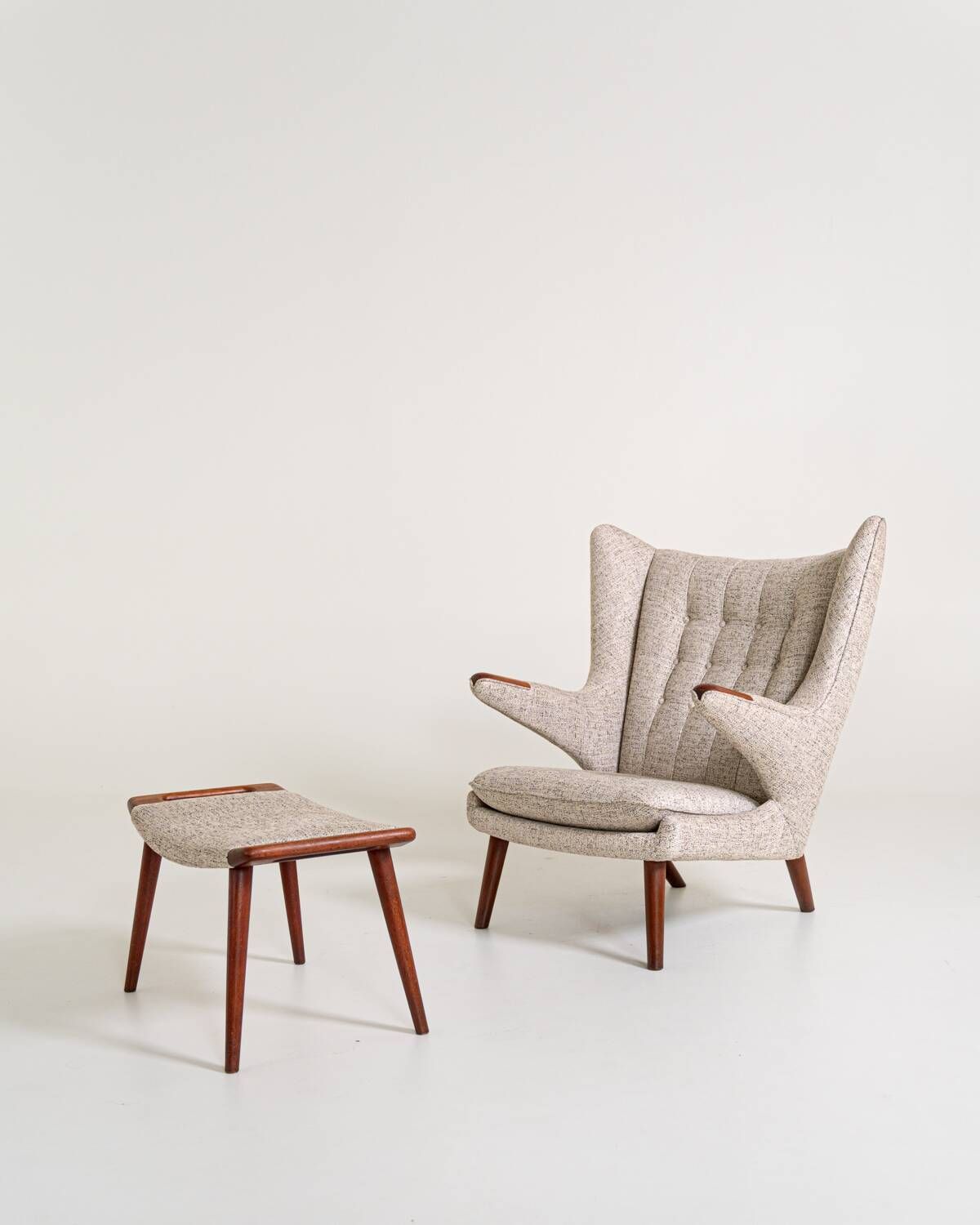 “Papa Bear” armchair and ottoman by Hans J. Wegner for A.P. Stolen, Denmark