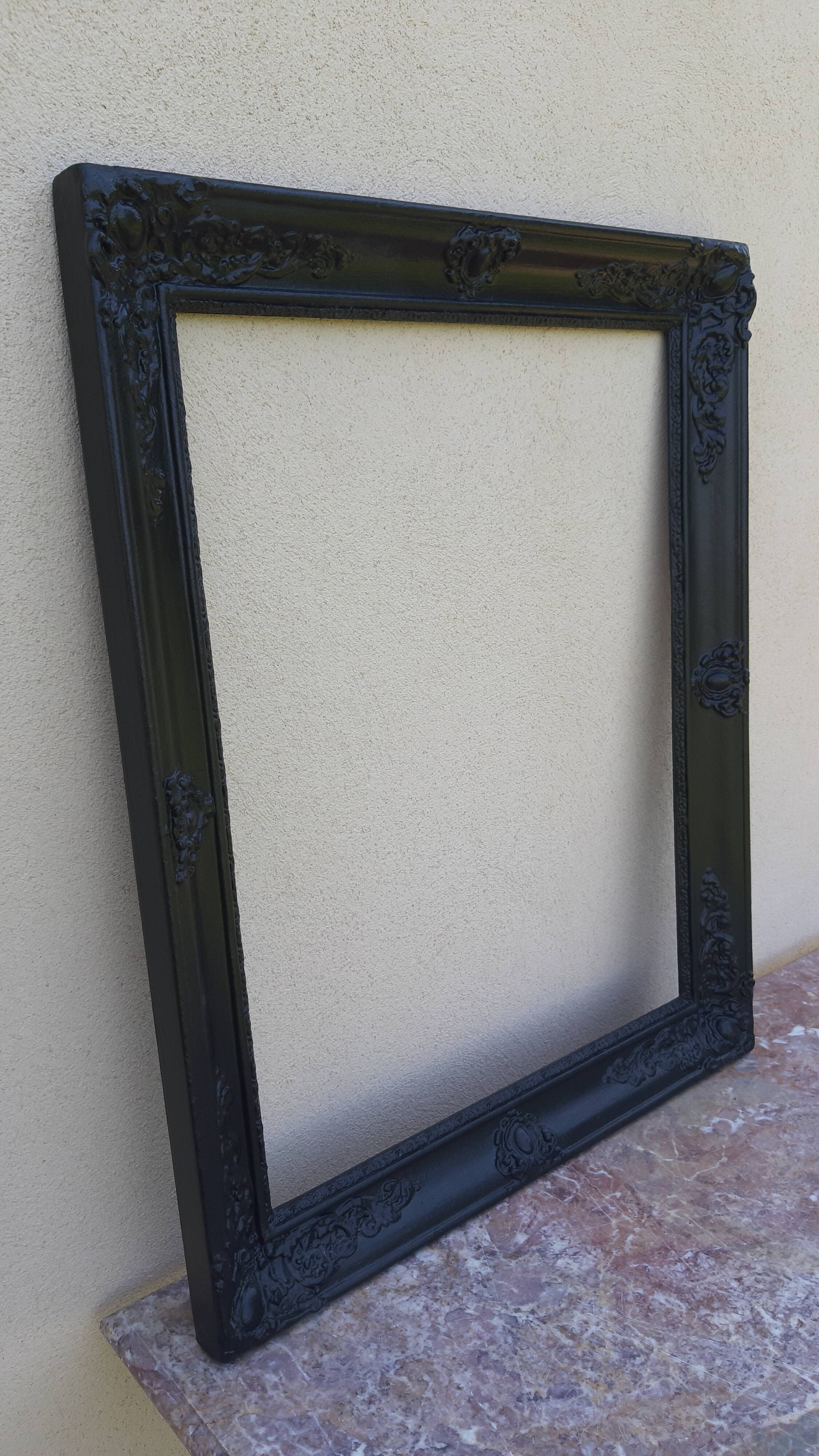 Black carved old frame
