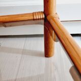 Rattan and smoked glass table