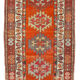 Handwoven rustic anatolian red runner carpet 93 cm x 374 cm