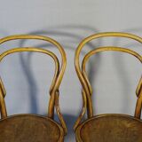 Two chairs No. 14, circa 1890 by Fuchs and Freud Bielitz, original patina