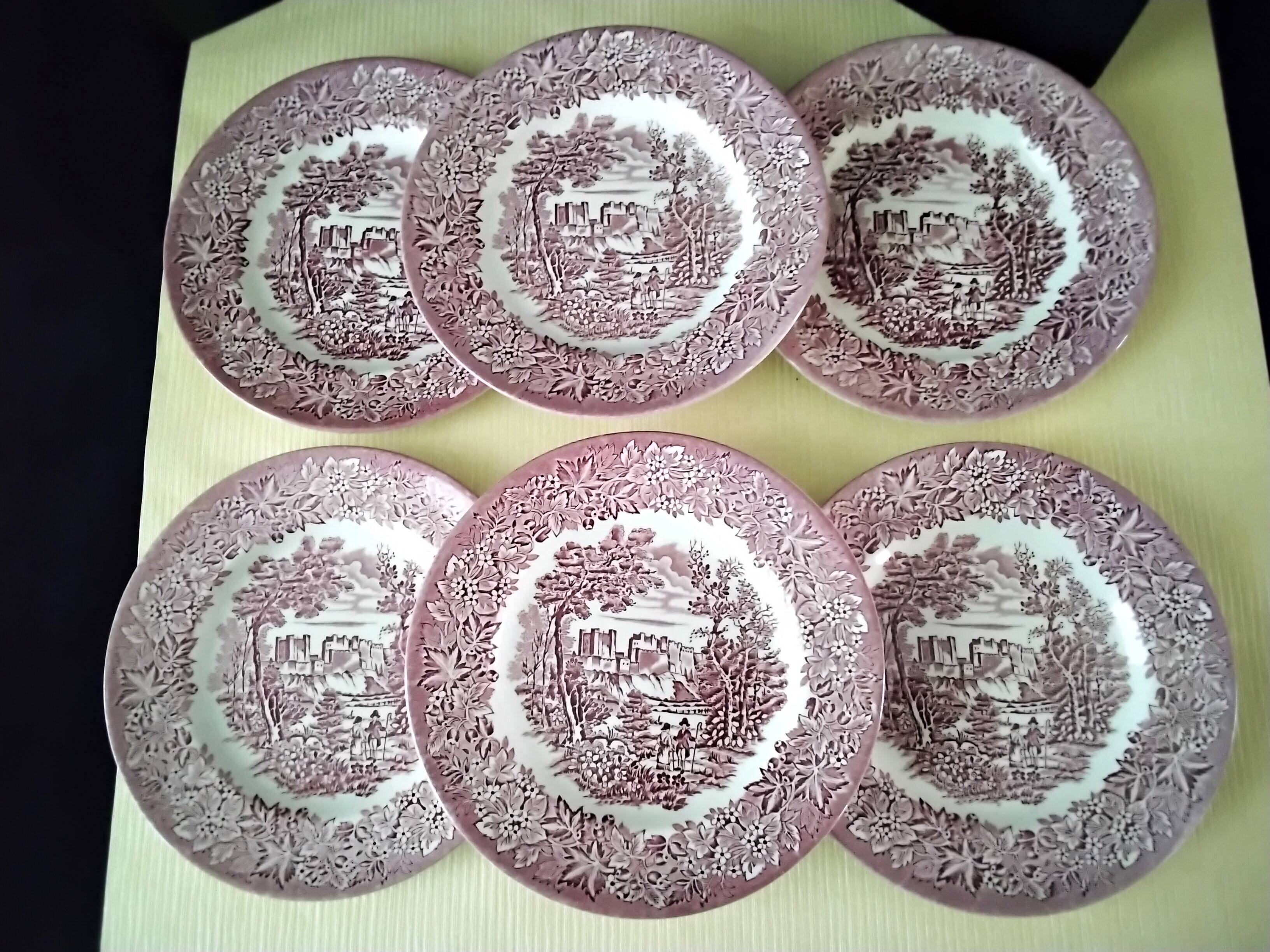 6 Assiettes à dessert porcelaine Anglaise EIT