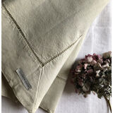 Old linen and cotton sheet tinted in linden