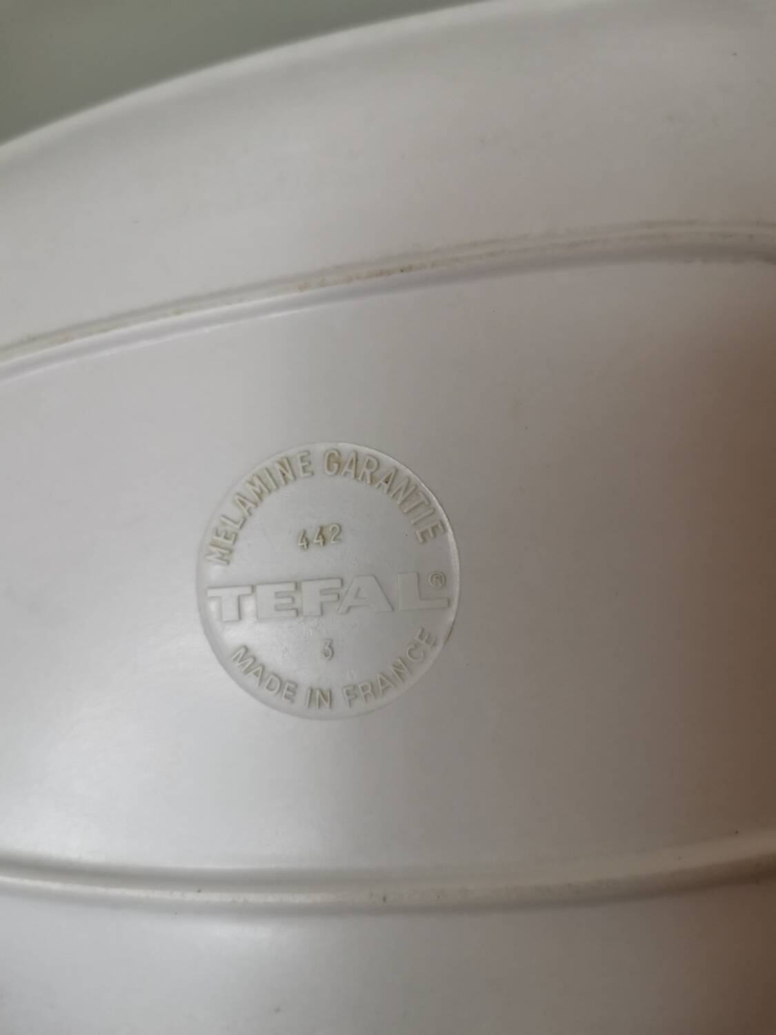 Vintage plate with tefal melamine orange flower pattern made in France